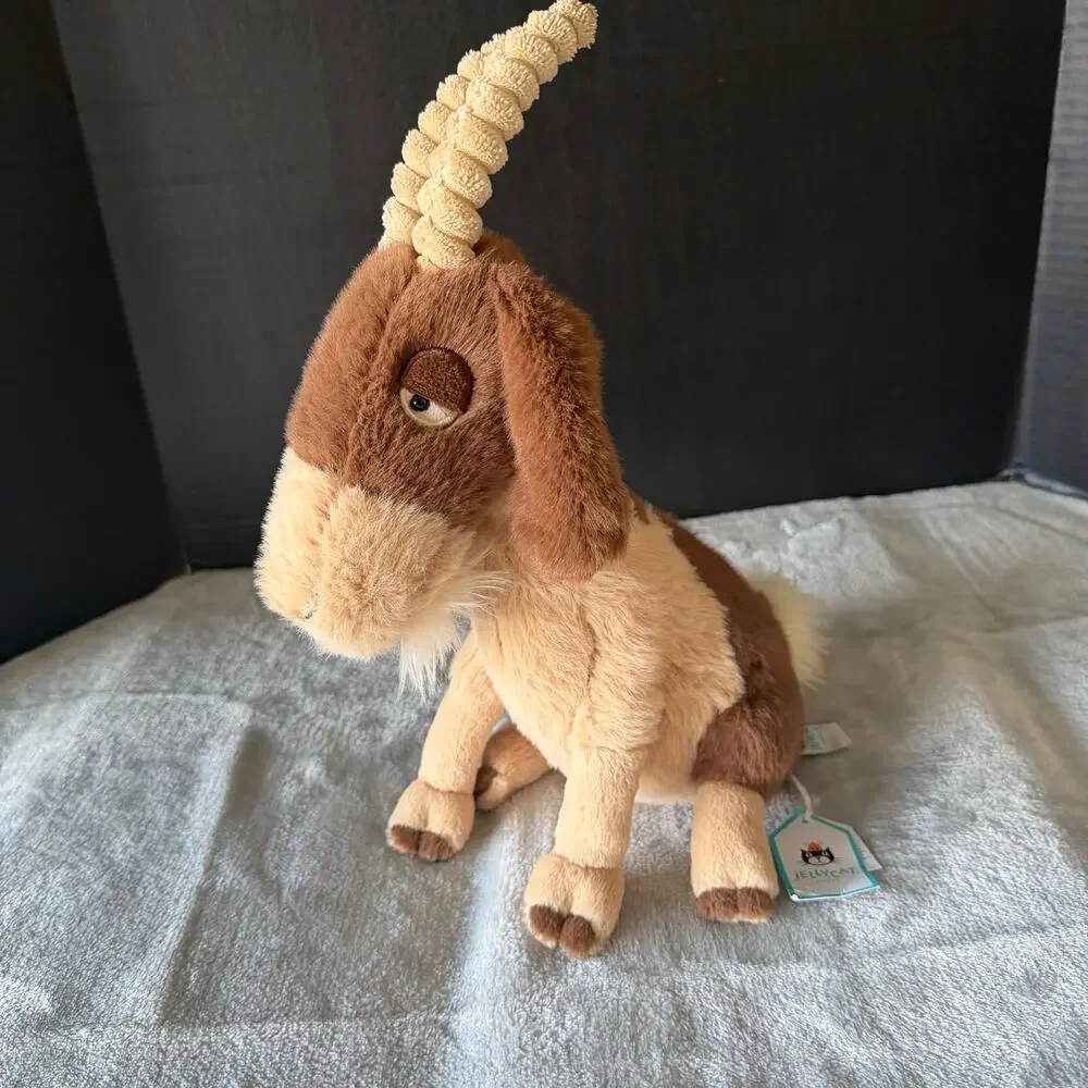 Jellycat Glenny Goat Plush Stuffed Animal Brown Cream Soft Toy With Tags